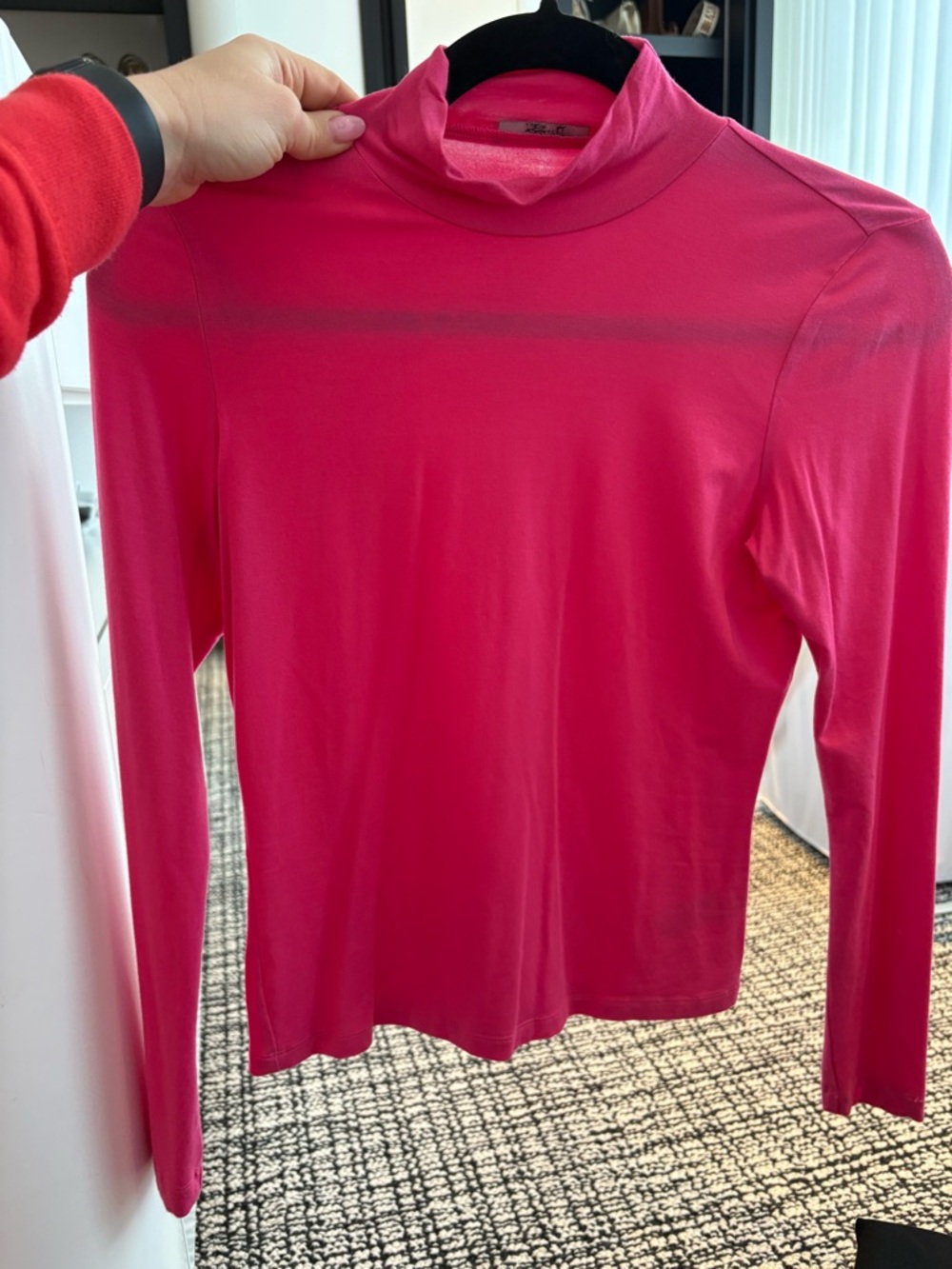 Rails Long Sleeve Mock Neck Top - Hot Pink